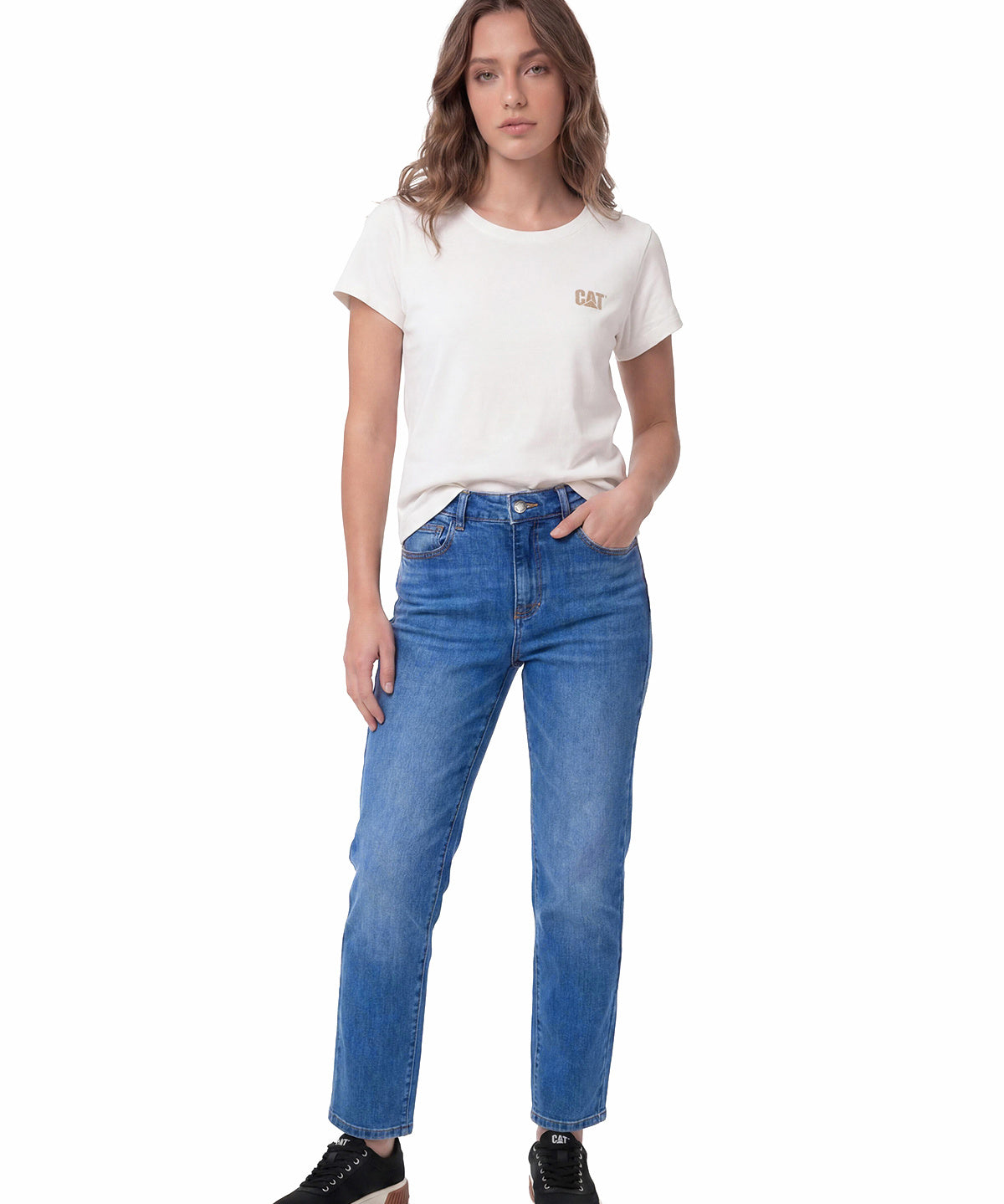 Pantalón Denim High-Rise Str Para Mujer Color Azul-3