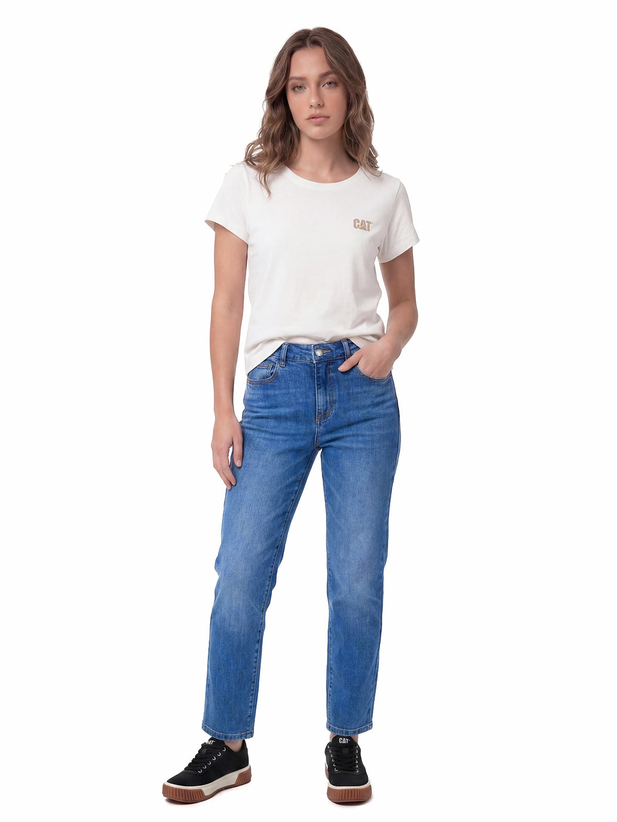 Pantalón Denim High-Rise Str Para Mujer Color Azul-3