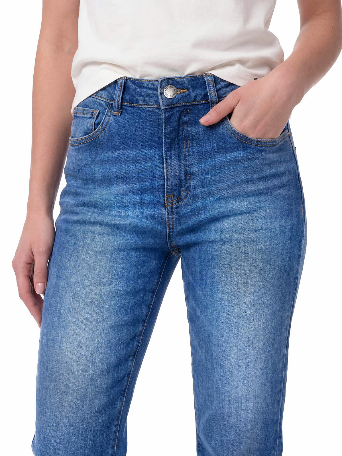 Pantalón Denim High-Rise Str Para Mujer Color Azul-4