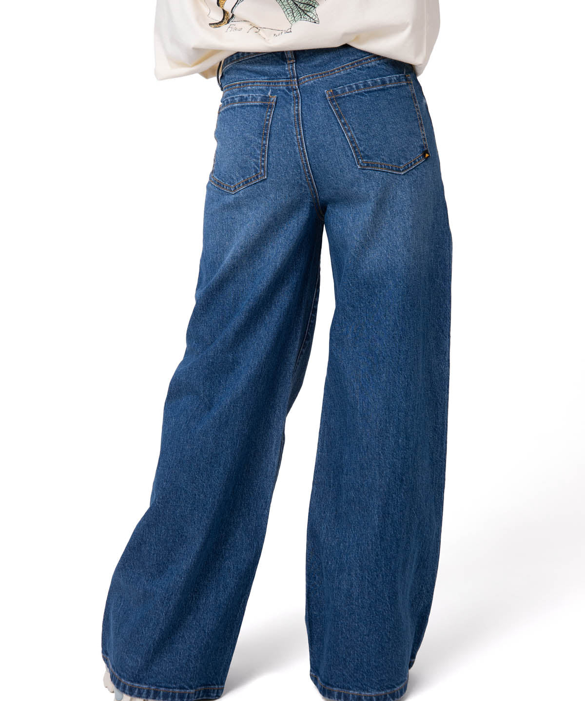 Jeans Denim Wide Leg Mujer Color Azul-2