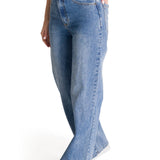 Pantalón Denim Wide Leg Para Mujer Color Azul-2