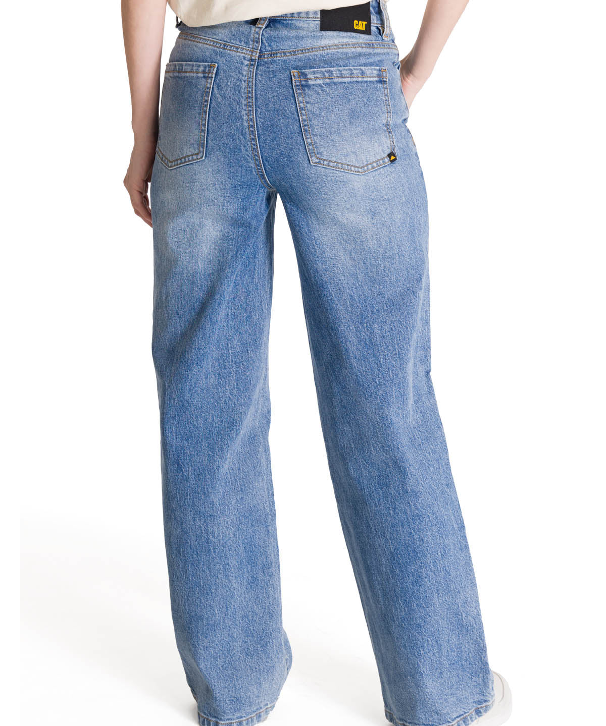 Pantalón Denim Wide Leg Para Mujer Color Azul-3