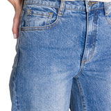 Pantalón Denim Wide Leg Para Mujer Color Azul-4