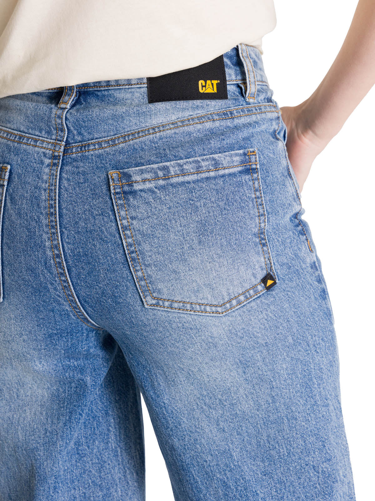 Pantalón Denim Wide Leg Para Mujer Color Azul-5