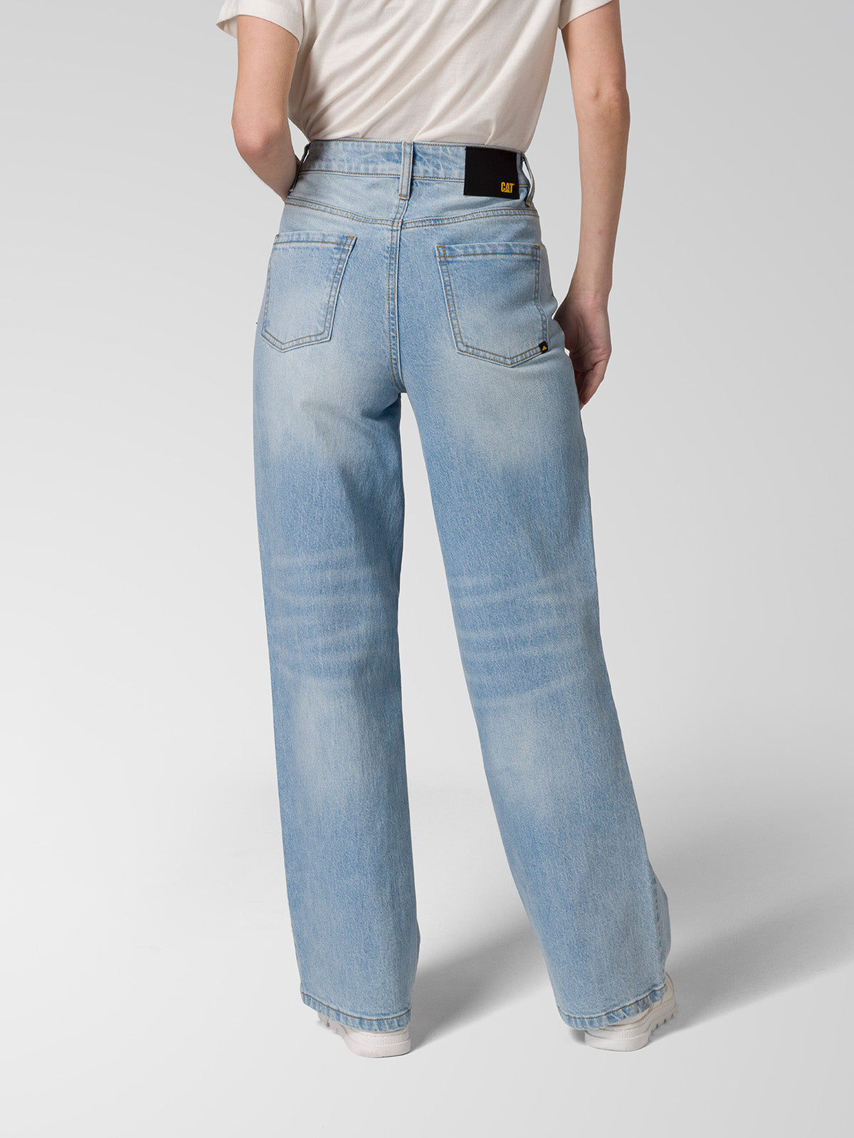 Pantalón Denim Wide Leg Para Mujer Color Azul-3