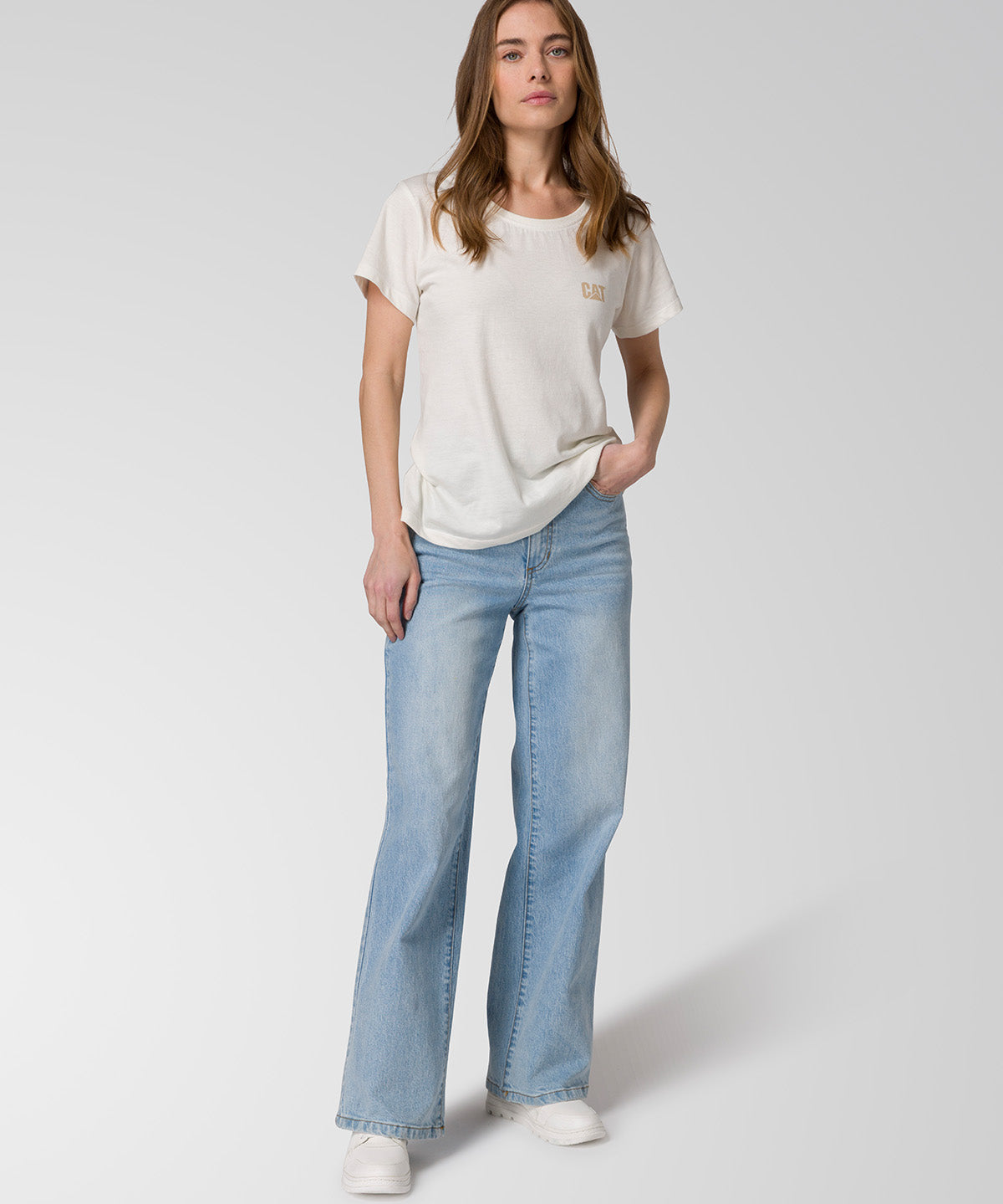 Pantalón Denim Wide Leg Para Mujer Color Azul-4