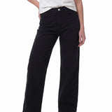 Pantalón Denim Wide Leg Mujer Color Negro-1