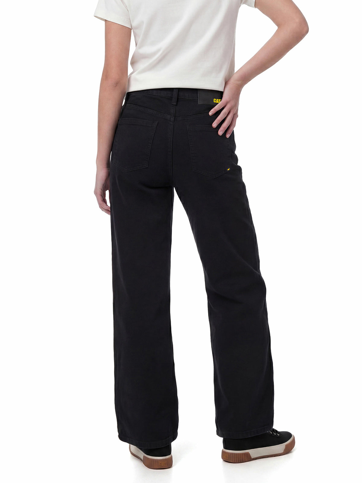 Pantalón Denim Wide Leg Mujer Color Negro-2