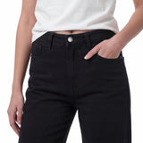 Pantalón Denim Wide Leg Mujer Color Negro-4