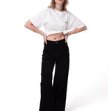 Pantalón Denim Wide Leg Mujer Color Negro-5