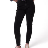 Pantalón  Stretch Denim Mid Para Mujer Color Negro-1