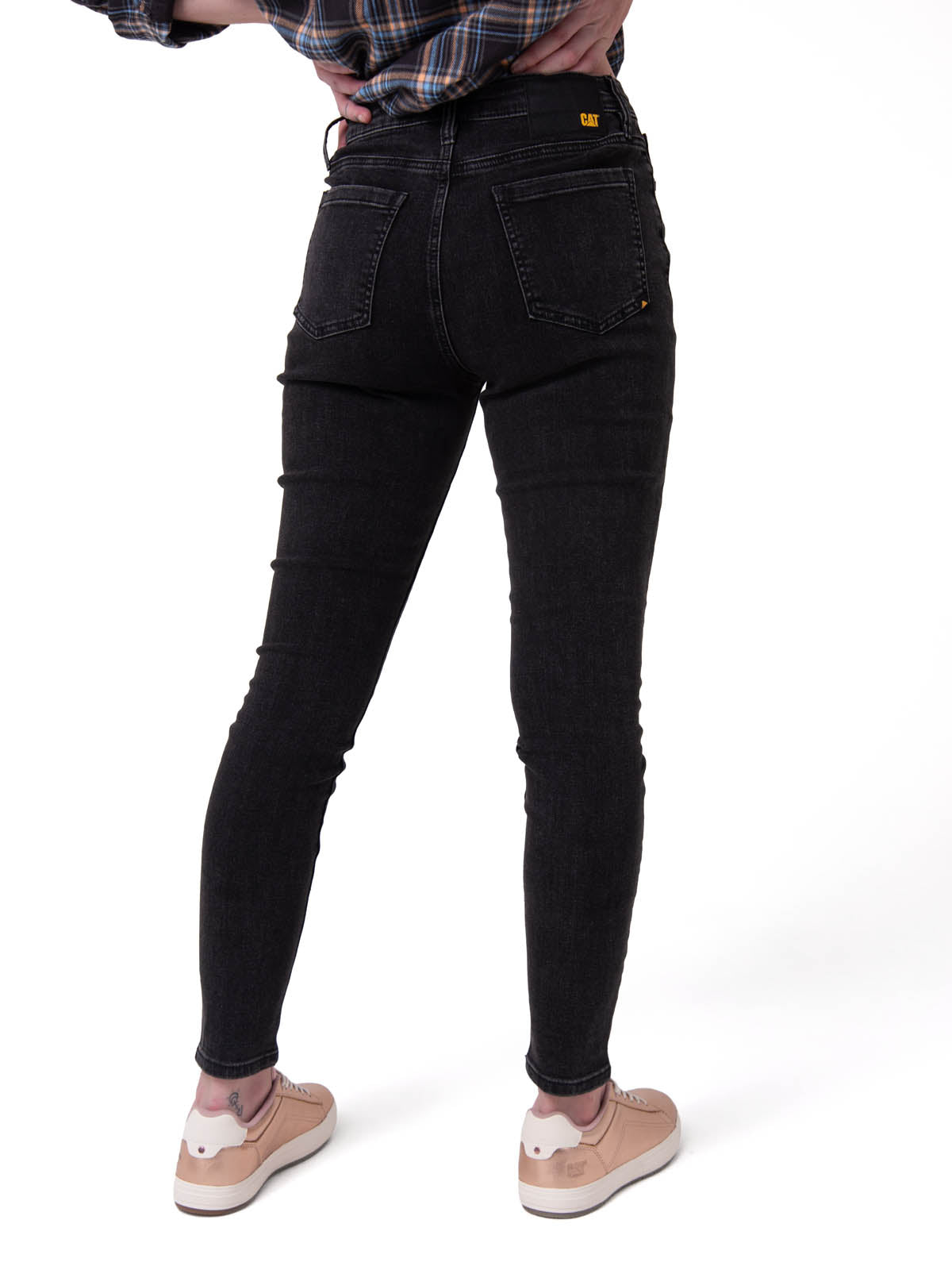 Pantalón  Stretch Denim Mid Para Mujer Color Negro-2