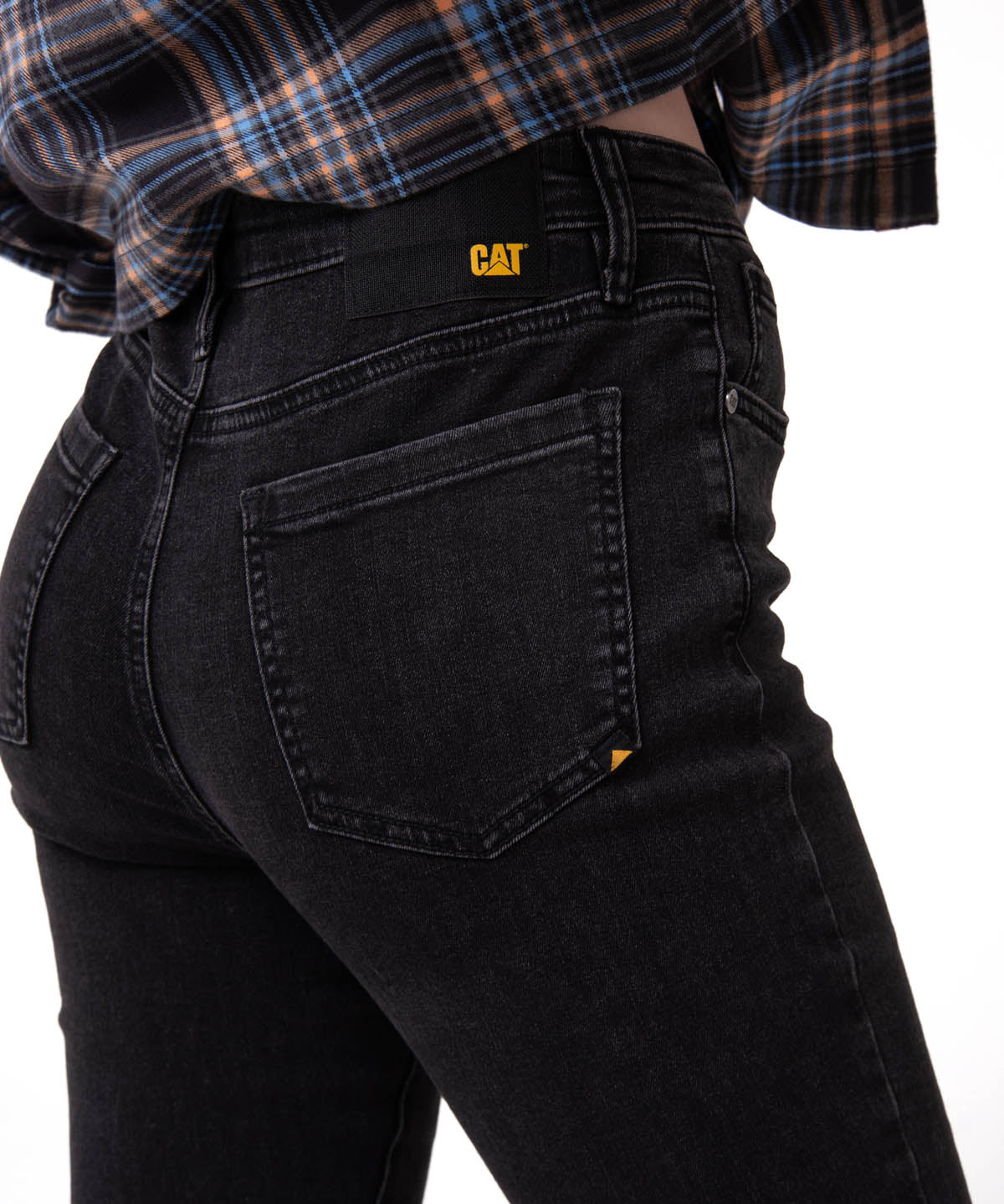 Pantalón  Stretch Denim Mid Para Mujer Color Negro-3