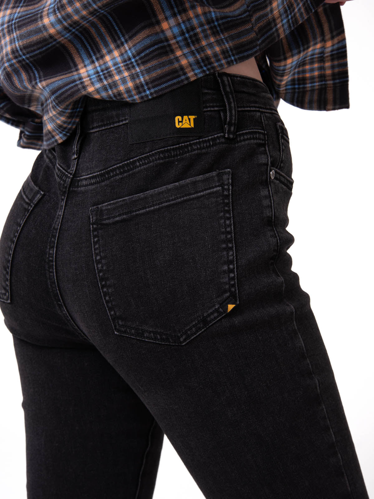 Pantalón  Stretch Denim Mid Para Mujer Color Negro-3