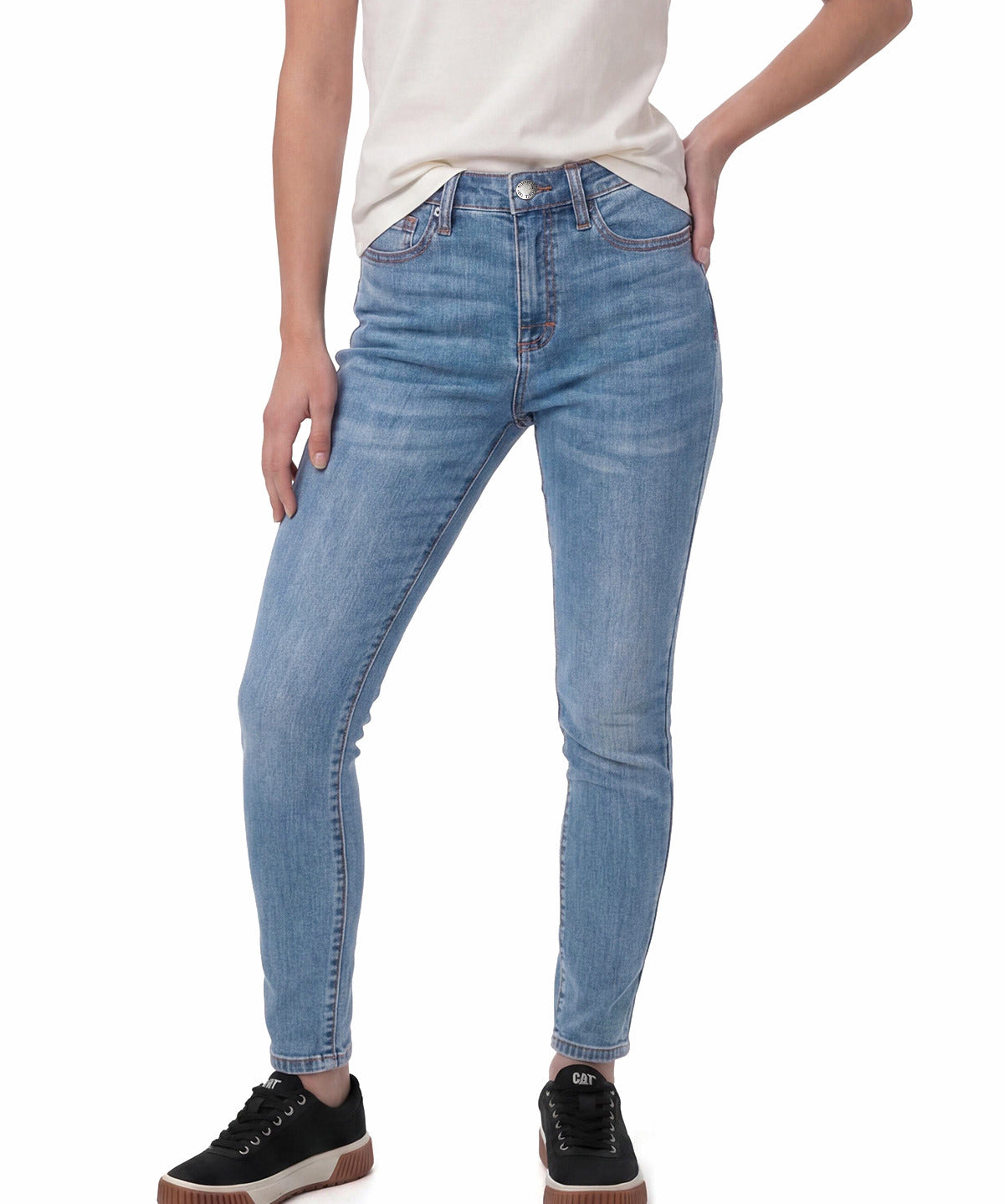 Pantalón Stretch Denim Mid Para Mujer Color Azul-1