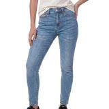 Pantalón Stretch Denim Mid Para Mujer Color Azul-1