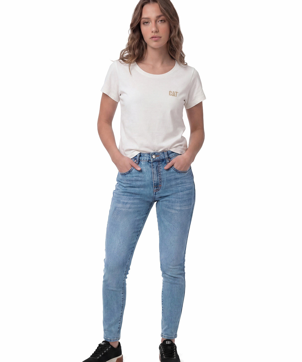 Pantalón Stretch Denim Mid Para Mujer Color Azul-3
