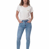 Pantalón Stretch Denim Mid Para Mujer Color Azul-3