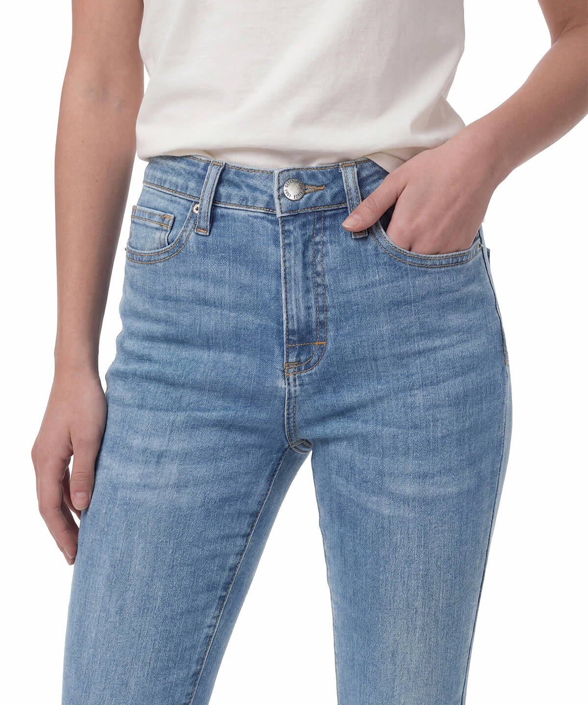 Pantalón Stretch Denim Mid Para Mujer Color Azul-4