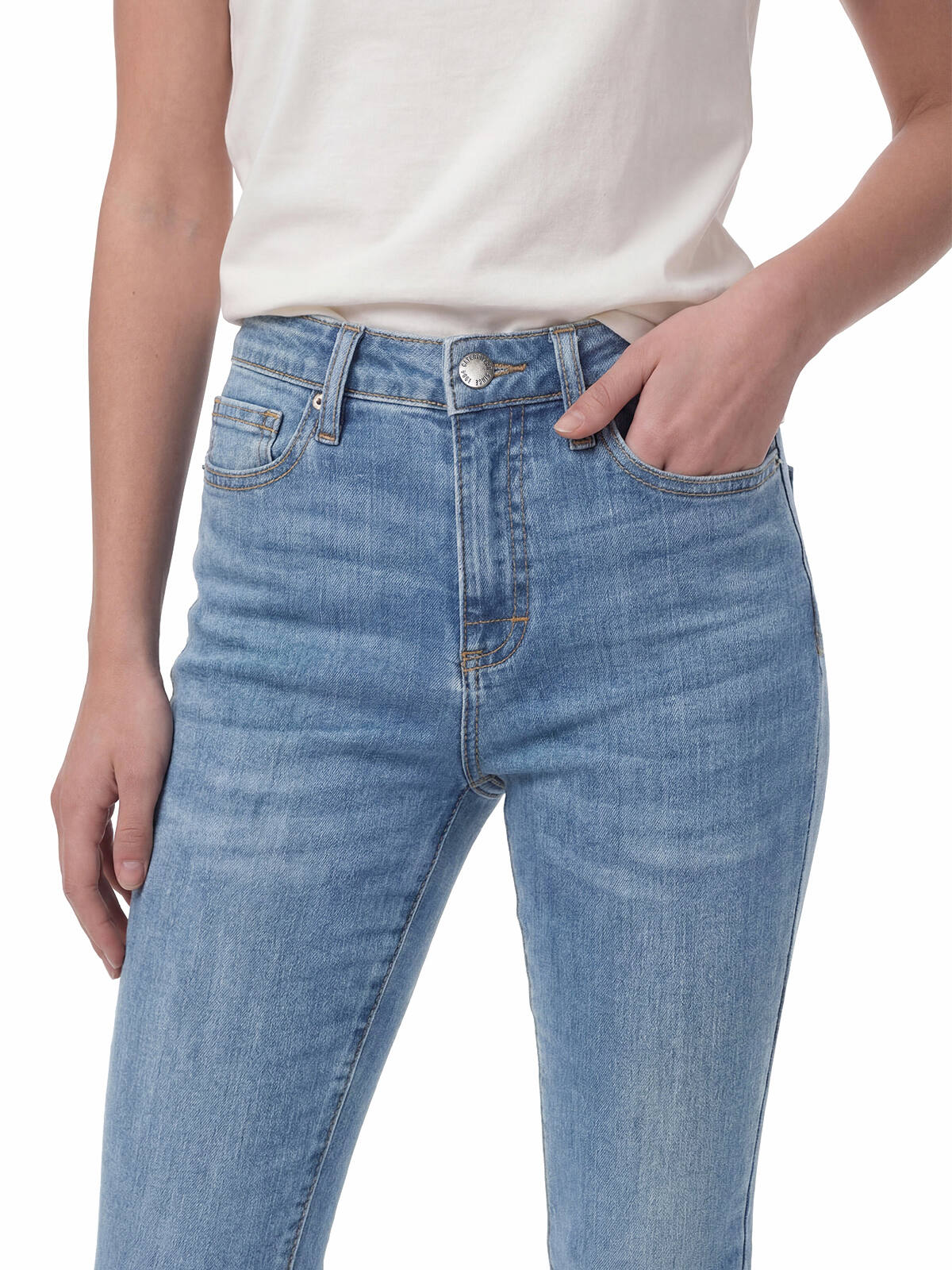 Pantalón Stretch Denim Mid Para Mujer Color Azul-4