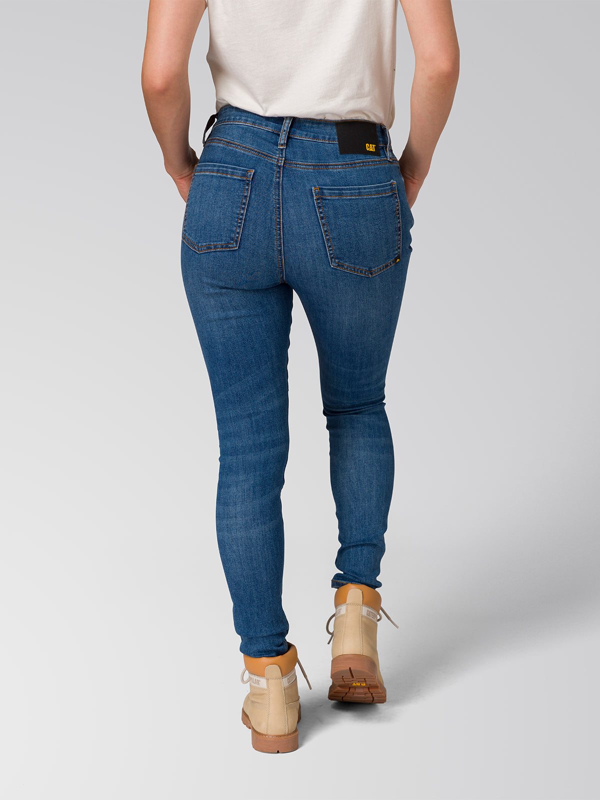 Pantalón Stretch Denim Mid Para Mujer Color Azul-5