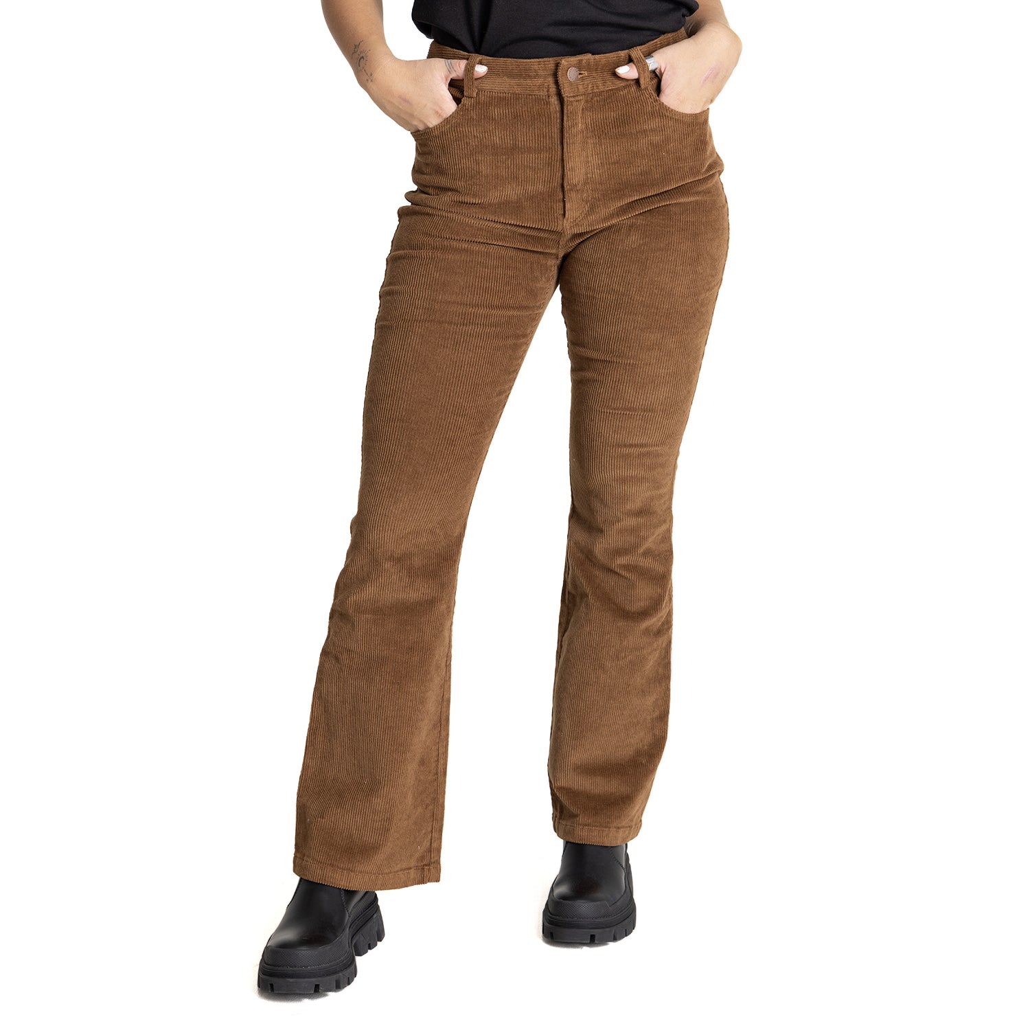 Pantalón Mended Heart Corduro Para Mujer Color Café-1