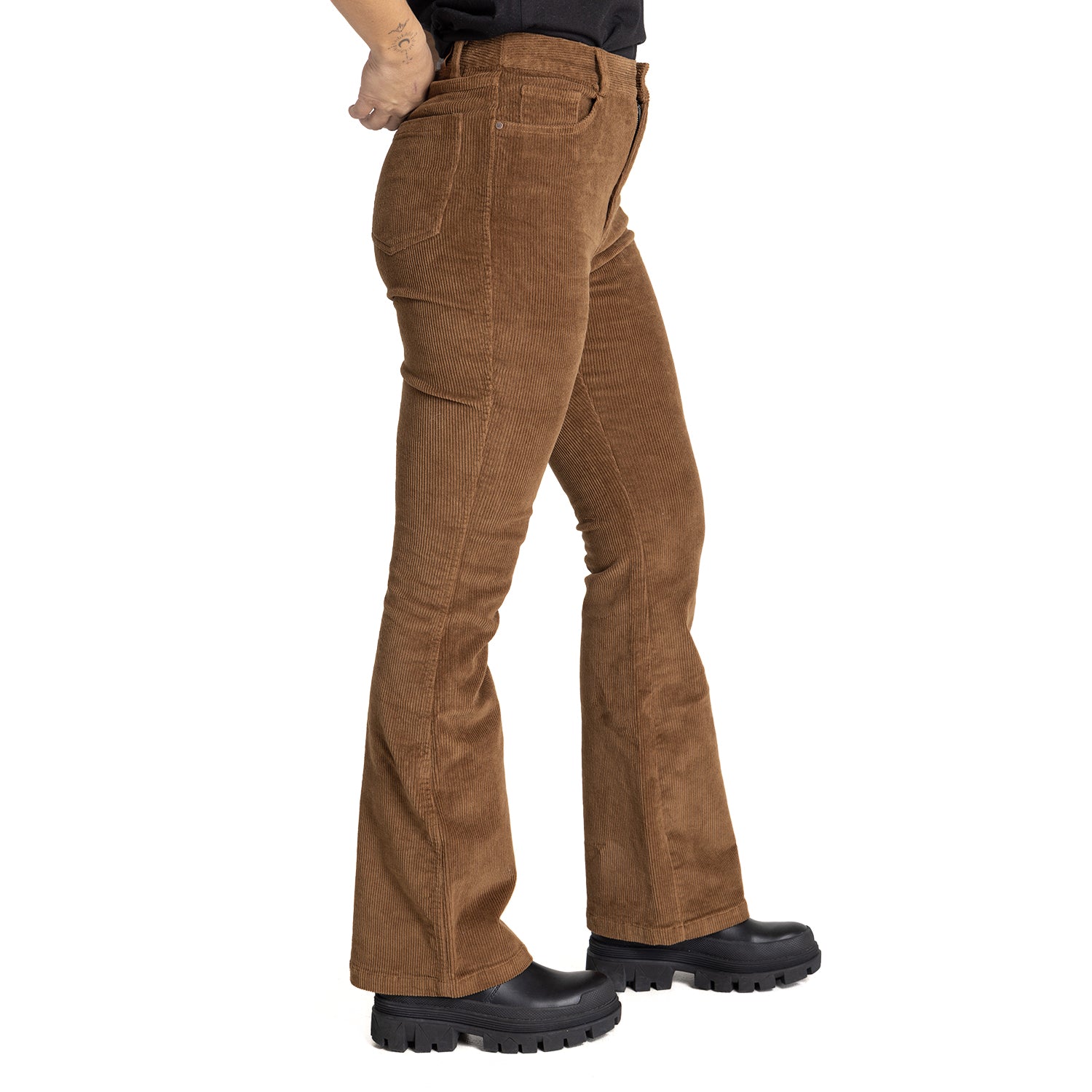 Pantalón Mended Heart Corduro Para Mujer Color Café-2