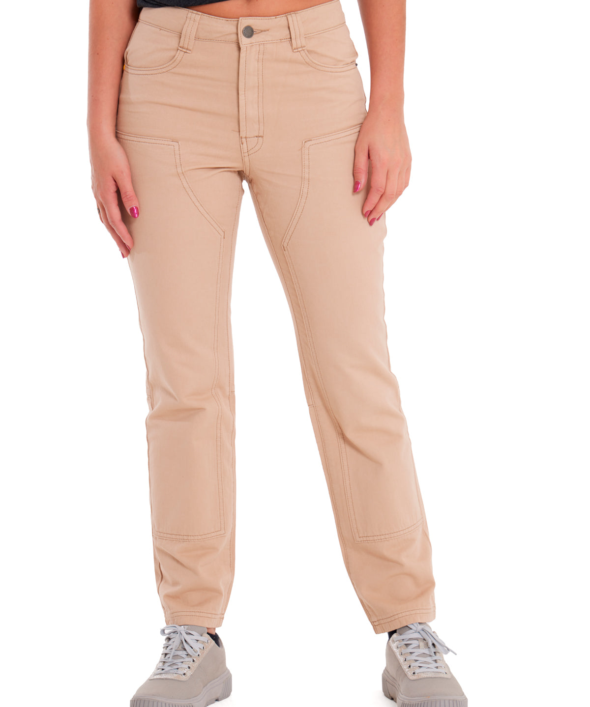 Pantalón Double Front Utility Para Mujer Color Beige-1