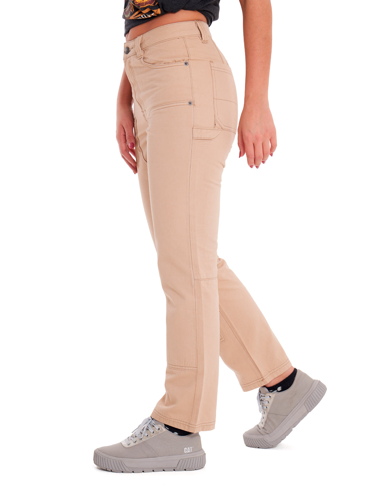 Pantalón Double Front Utility Para Mujer Color Beige-3
