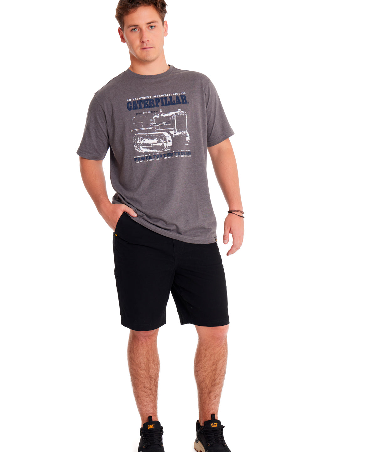Short Stretch Canvas Utili Para Hombre Color Negro-2