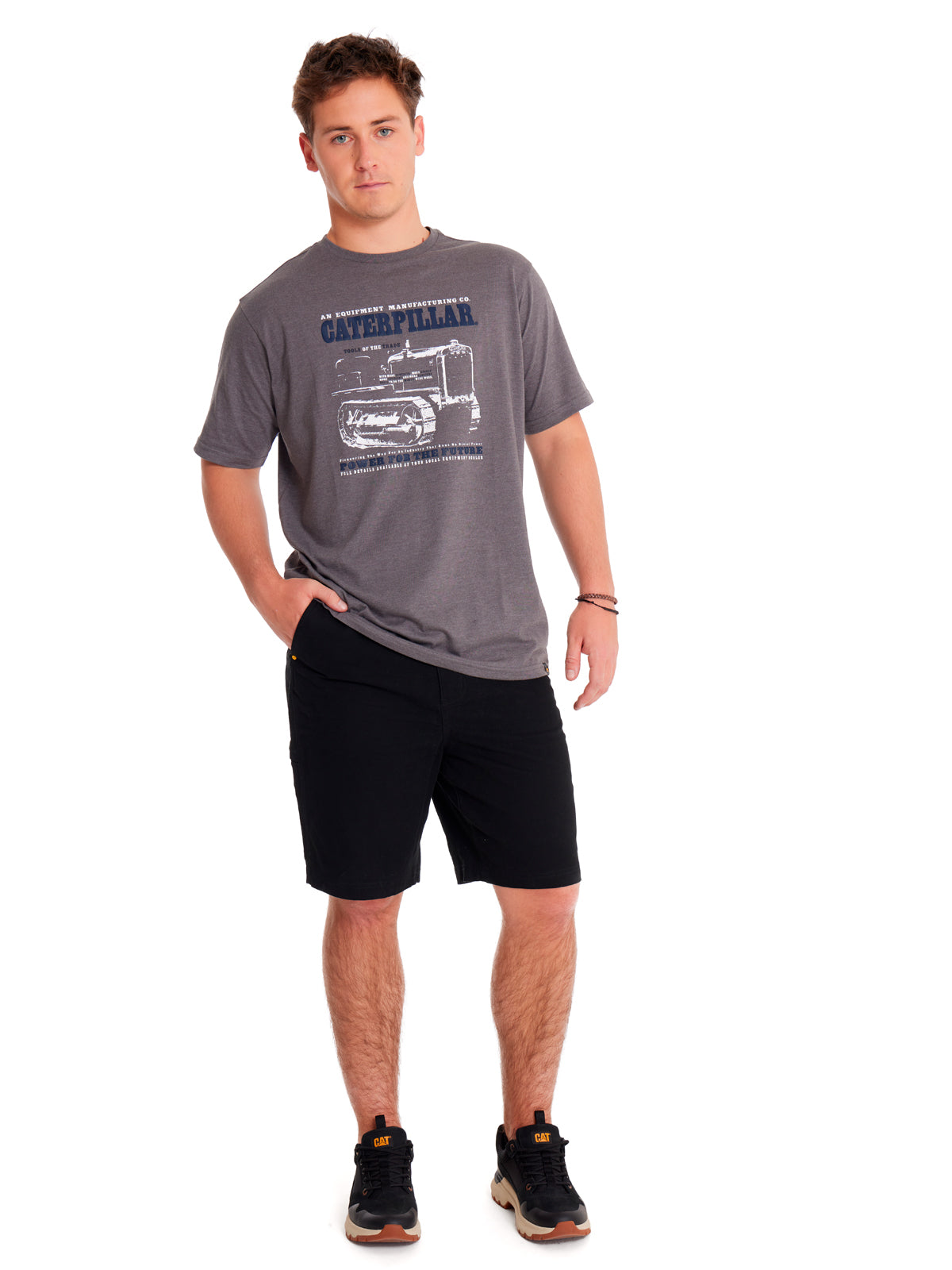 Short Stretch Canvas Utili Para Hombre Color Negro-2