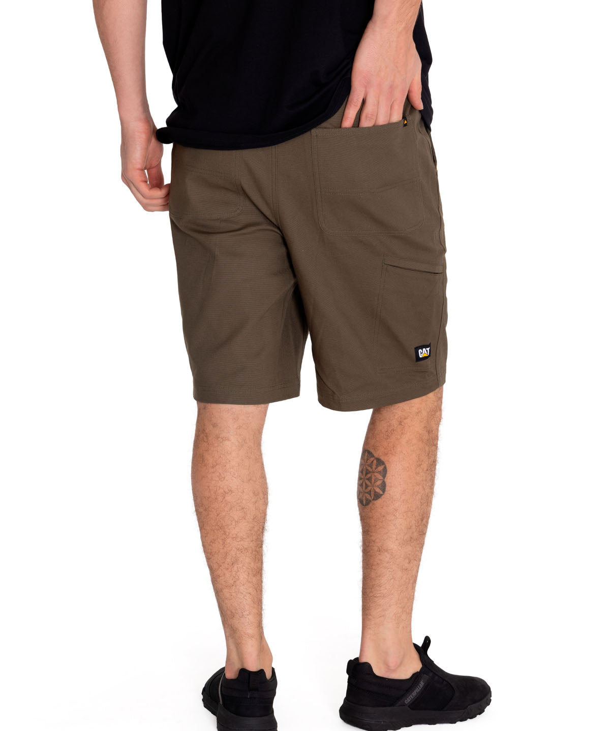Short Stretch Canvas Utili Para Hombre Color Verde-3