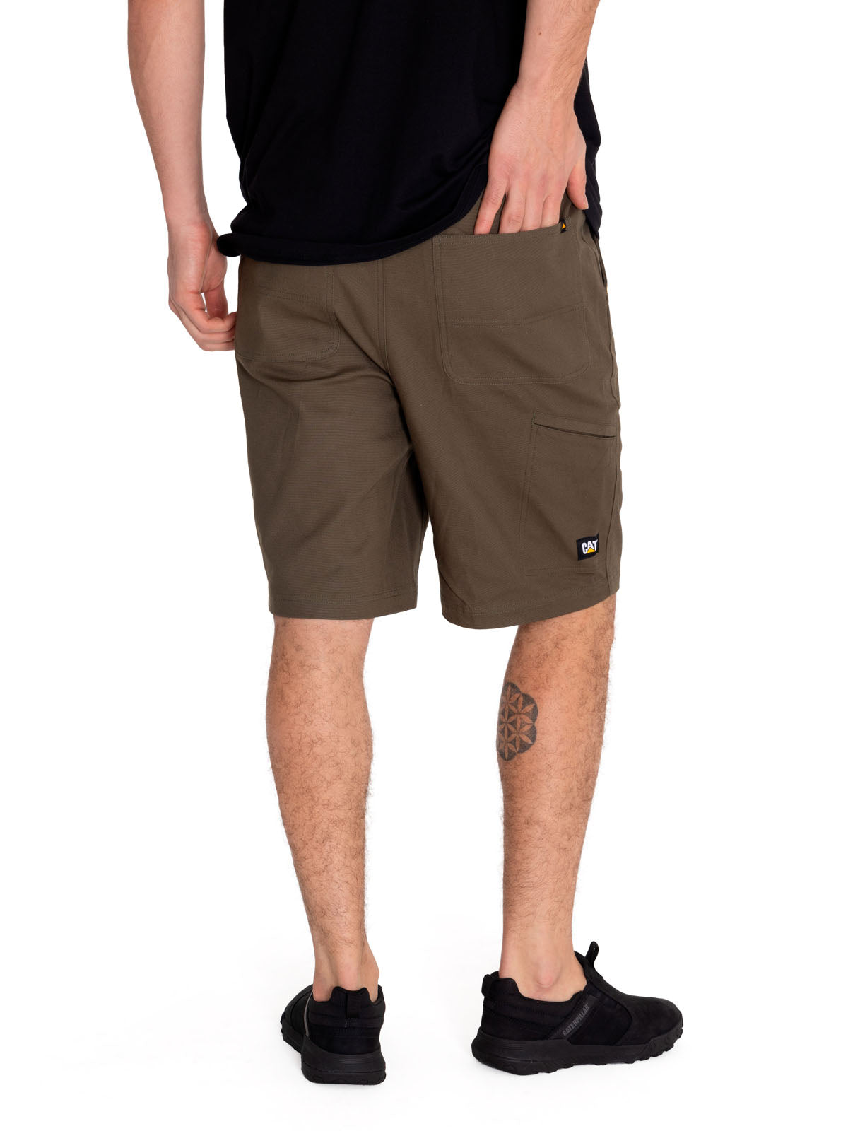 Short Stretch Canvas Utili Para Hombre Color Verde-3