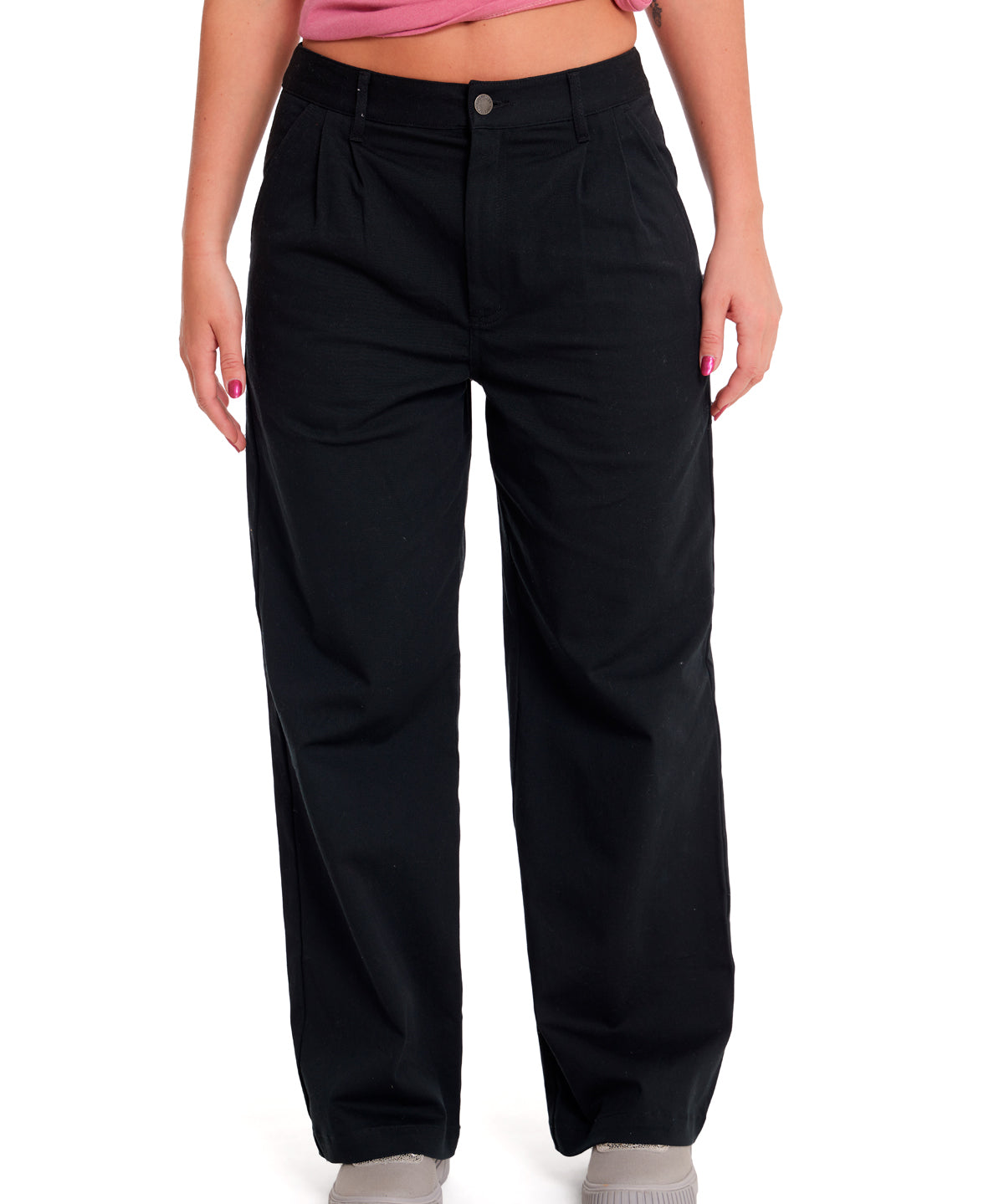 Pantalón Wide Leg Stretch Chi Para Mujer Color Negro-1