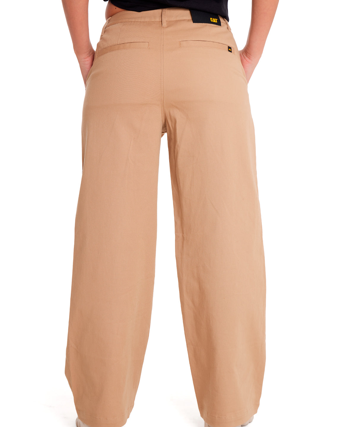 Pantalón Wide Leg Stretch Chi Para Mujer Color Beige-3