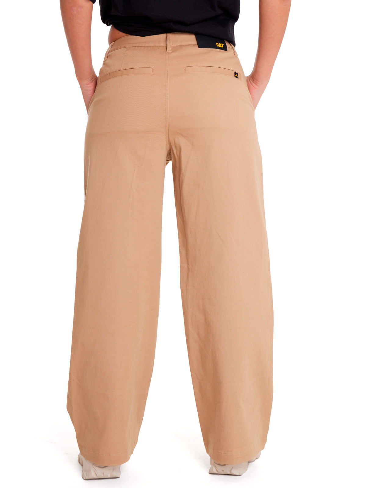 Pantalón Wide Leg Stretch Chi Para Mujer Color Beige-3