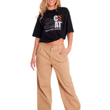 Pantalón Wide Leg Stretch Chi Para Mujer Color Beige-5