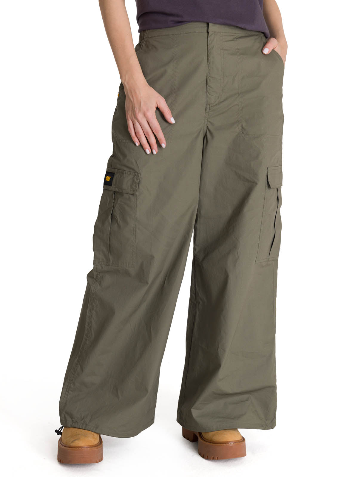 Pantalón Pull-On Cargo P Para Mujer Color Verde-1