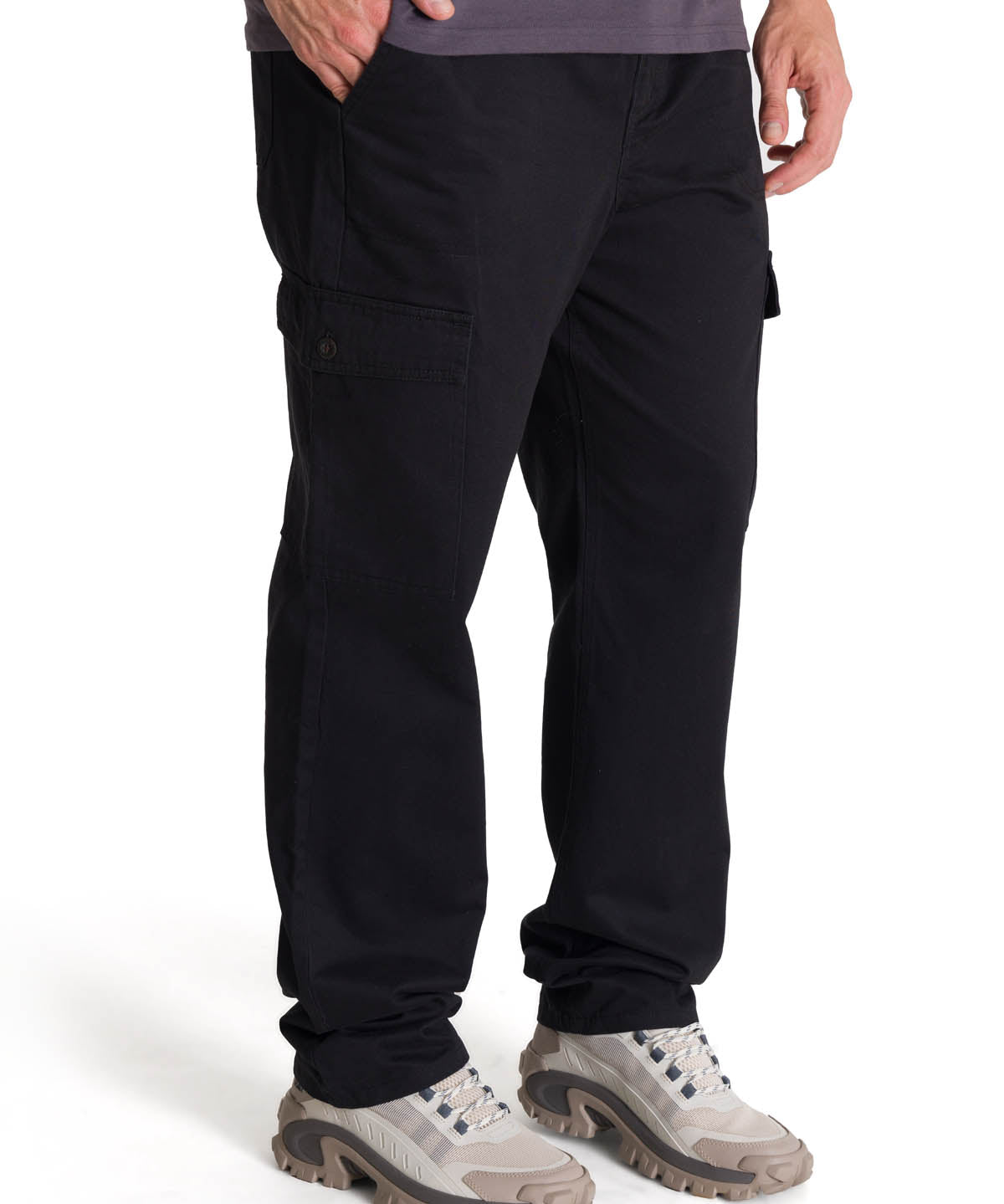Pantalón Cargo Straight Pant Para Hombre Color Negro-1