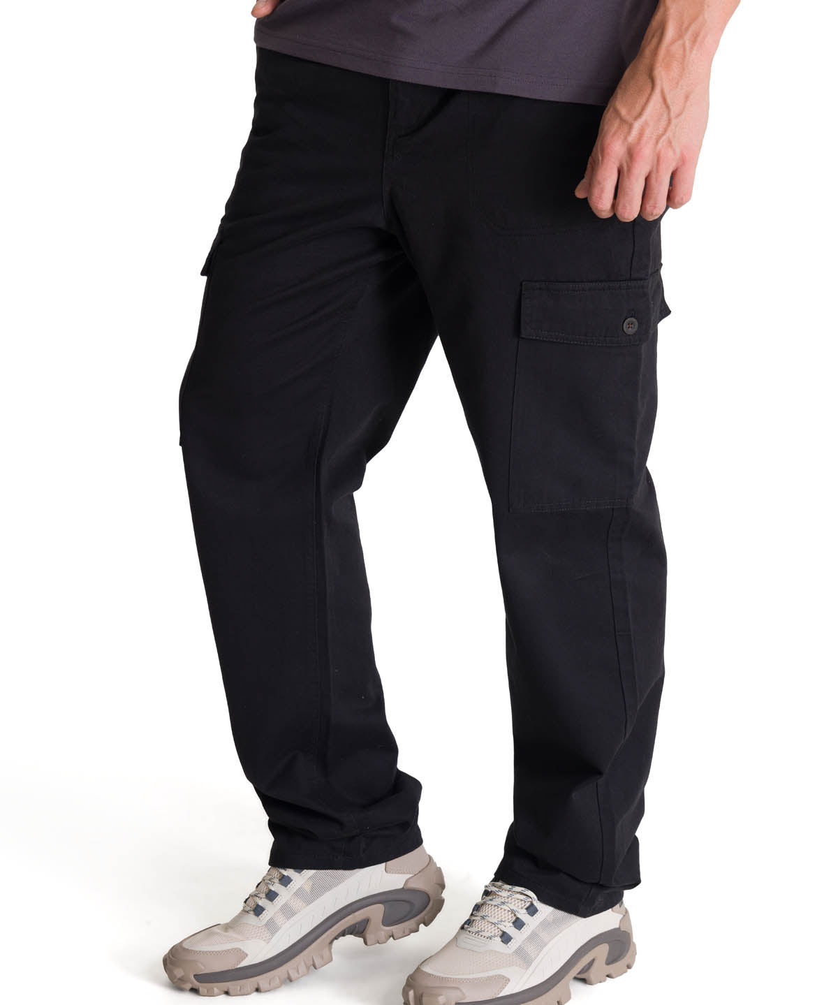 Pantalón Cargo Straight Pant Para Hombre Color Negro-2