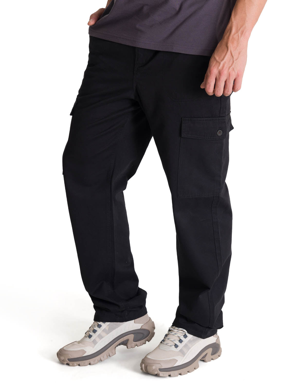 Pantalón Cargo Straight Pant Para Hombre Color Negro-2