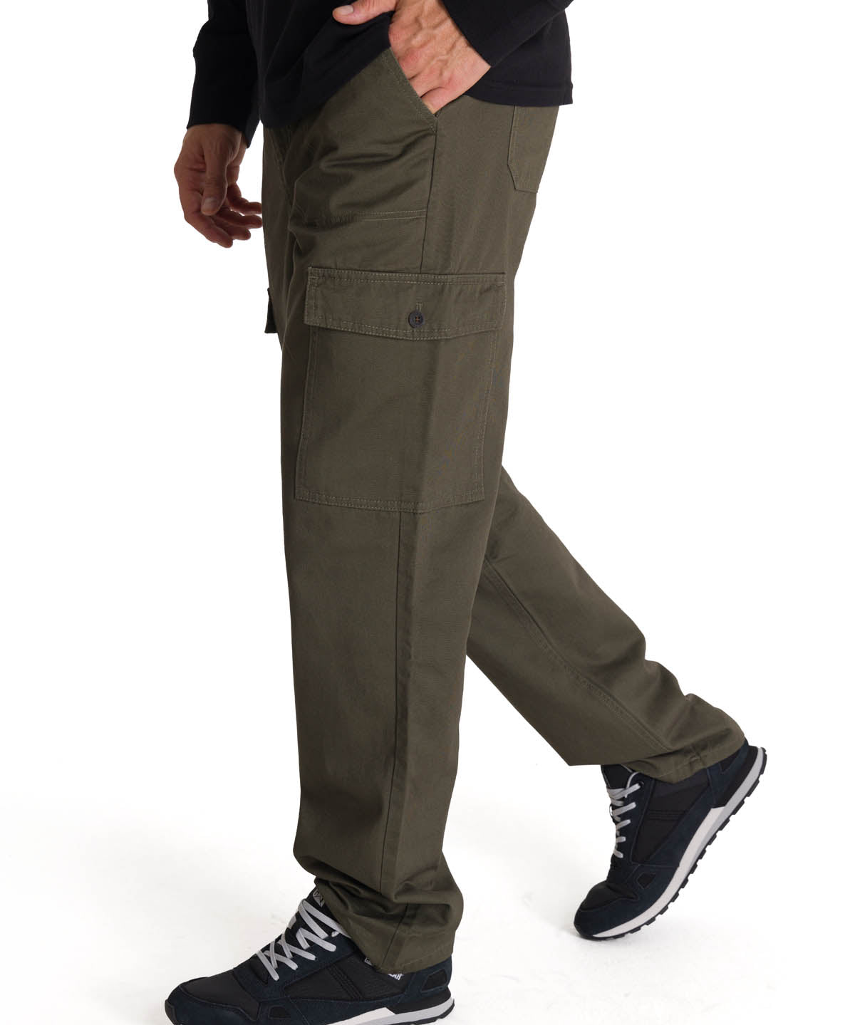 Pantalón Cargo Straight Pant Para Hombre Color Verde-2