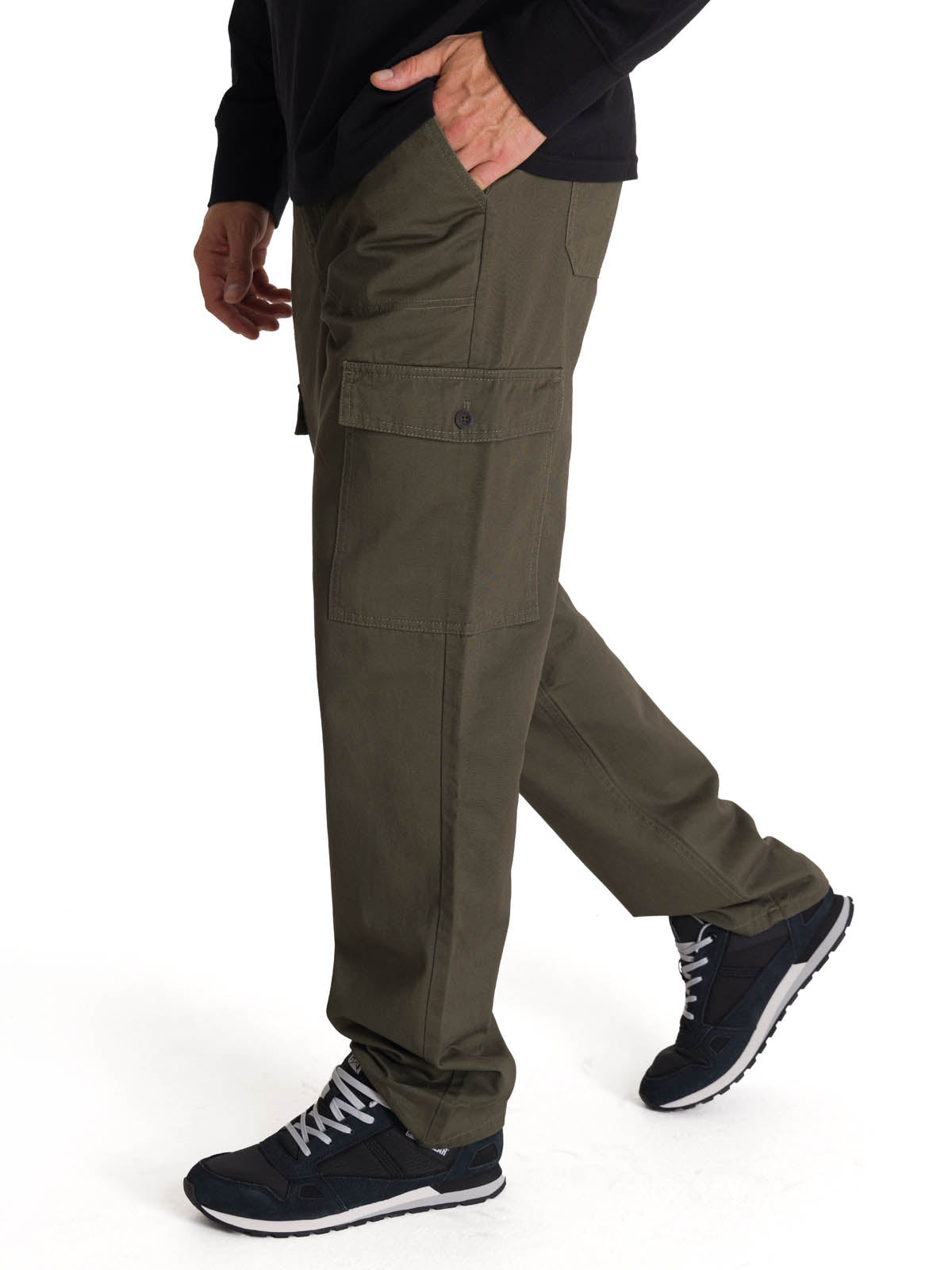Pantalón Cargo Straight Pant Para Hombre Color Verde-2