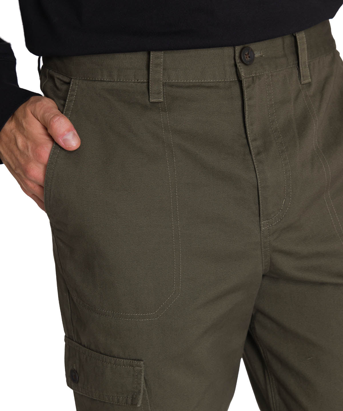 Pantalón Cargo Straight Pant Para Hombre Color Verde-5