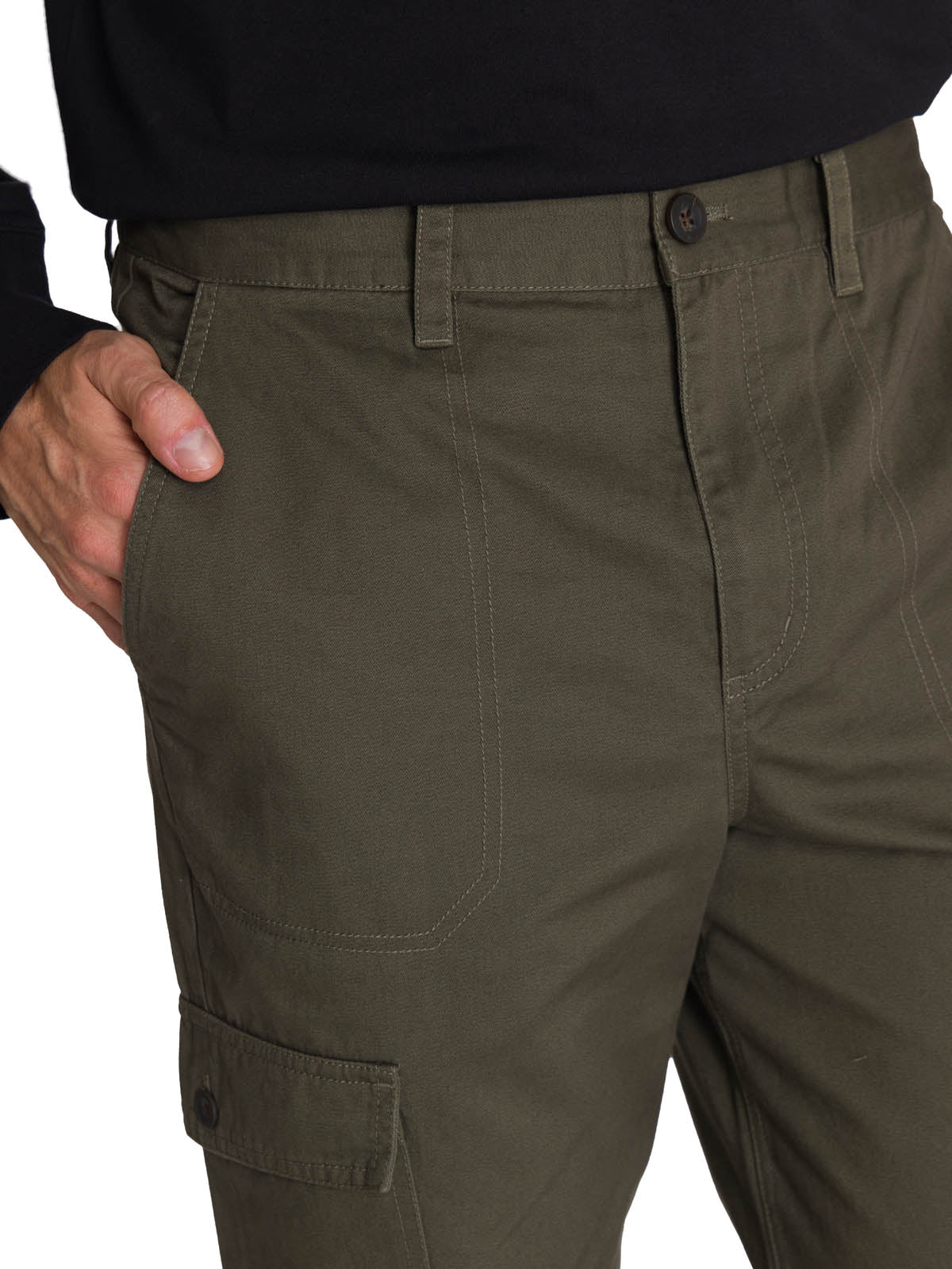 Pantalón Cargo Straight Pant Para Hombre Color Verde-5