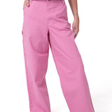 Pantalon Relaxed Canvas Carpe Para Mujer Color Rosado