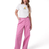 Pantalon Relaxed Canvas Carpe Para Mujer Color Rosado