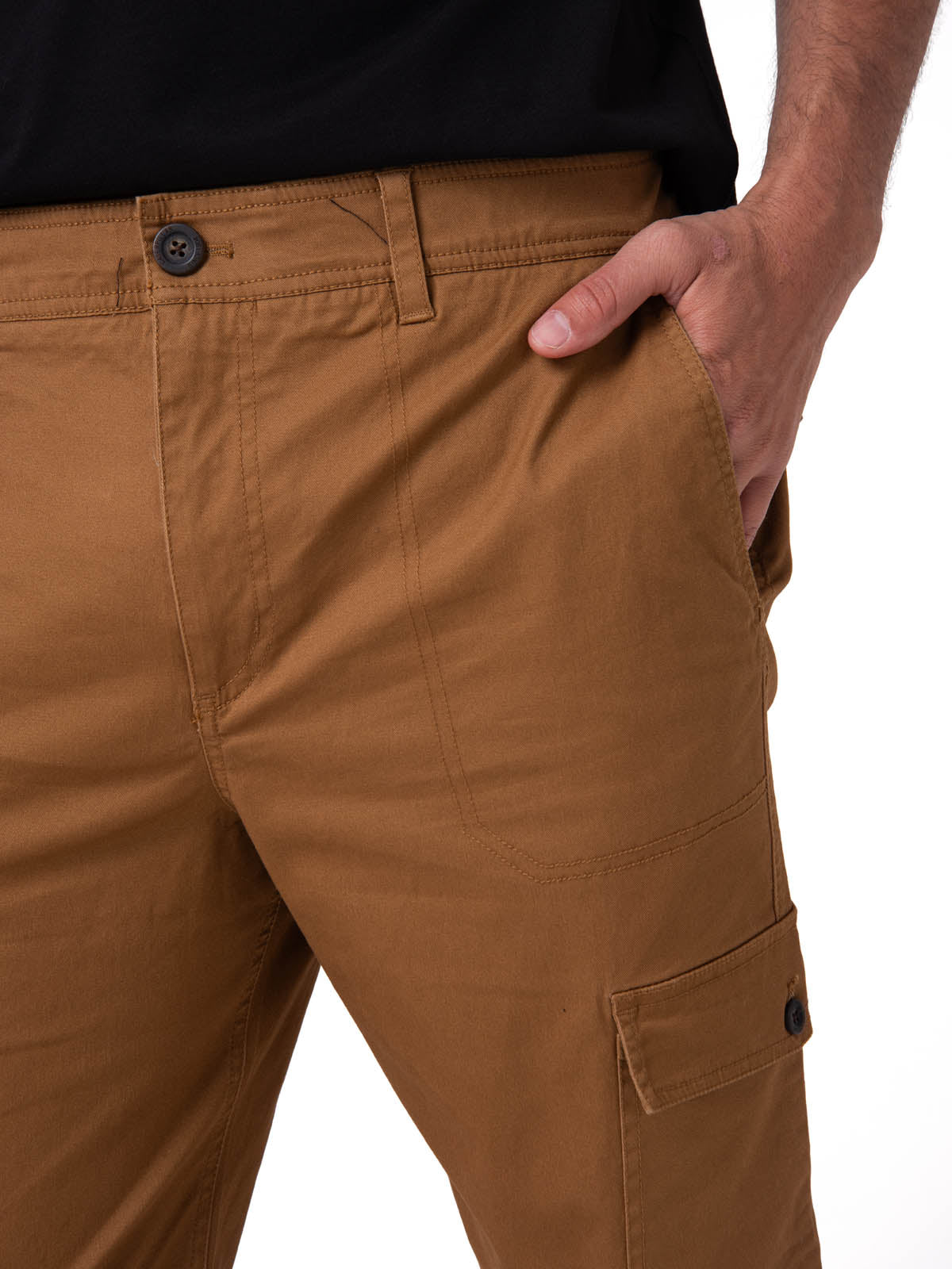 Pantalón Cargo Slim Hombre Color Café-3