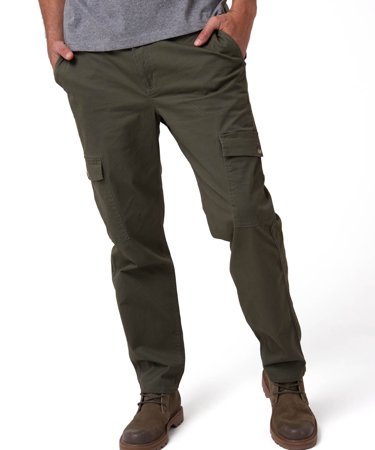 Pantalón Cargo Slim Hombre Color Verde-1