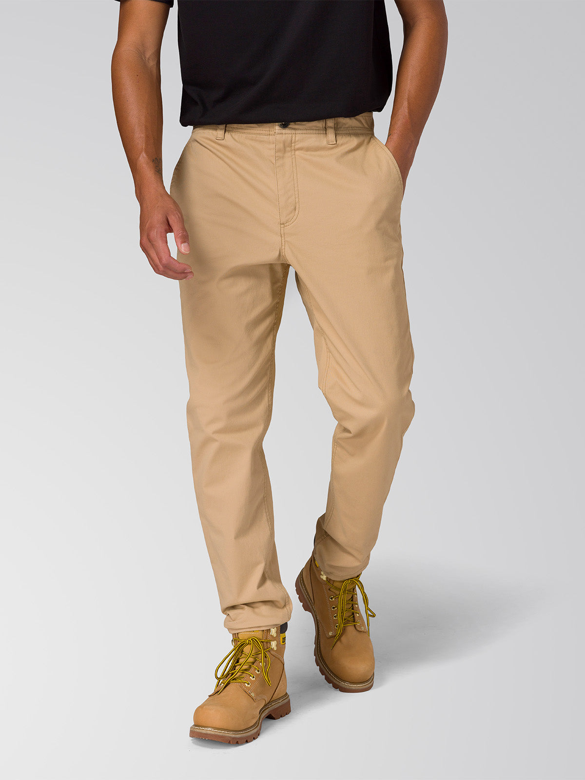Pantalon Slim Tapered Chino P Para Hombre Color Beige-2